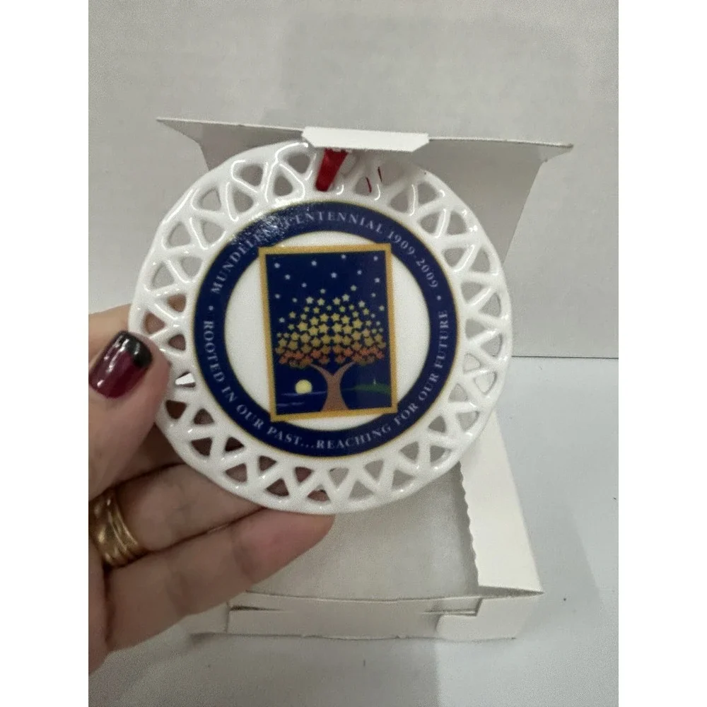 Mundelein Centennial 1909-2009 Porcelain Ornament Xmas Tree Keepsake Boxed‎ Gift